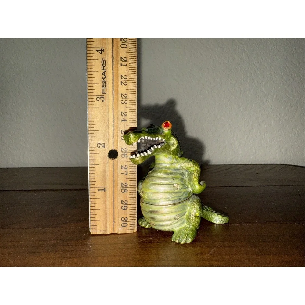 Alligator Gator Trinket Box~Crystals~Metal~Adorable~Collectible~GO GATORS!